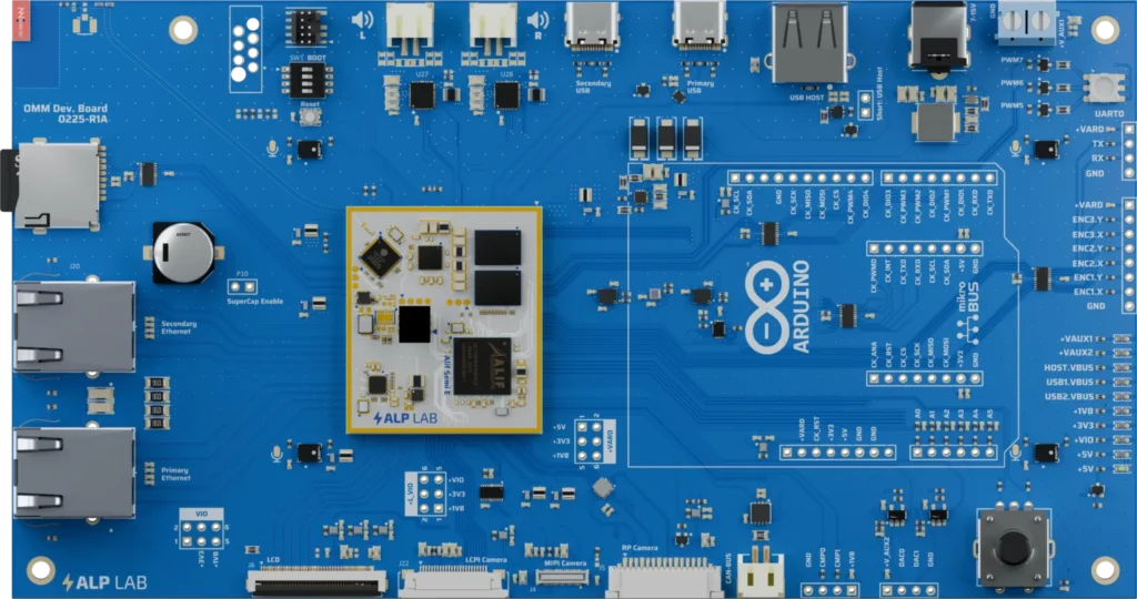 E1M EVK carrier board with an E1M-AEN module